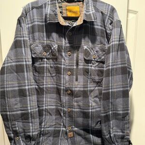 Men's Gray Plaid Shirt Jacket